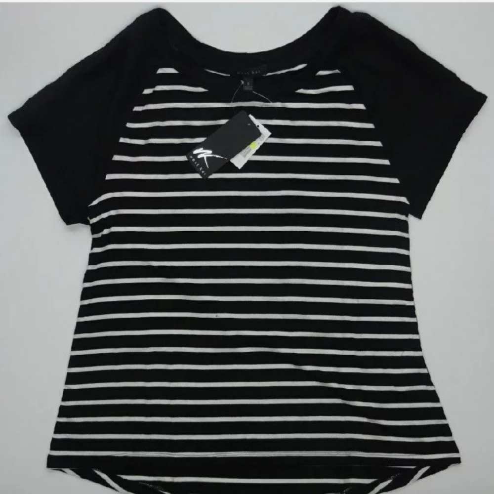 West Kei Short Sleeve Top with Sheer Sleeves